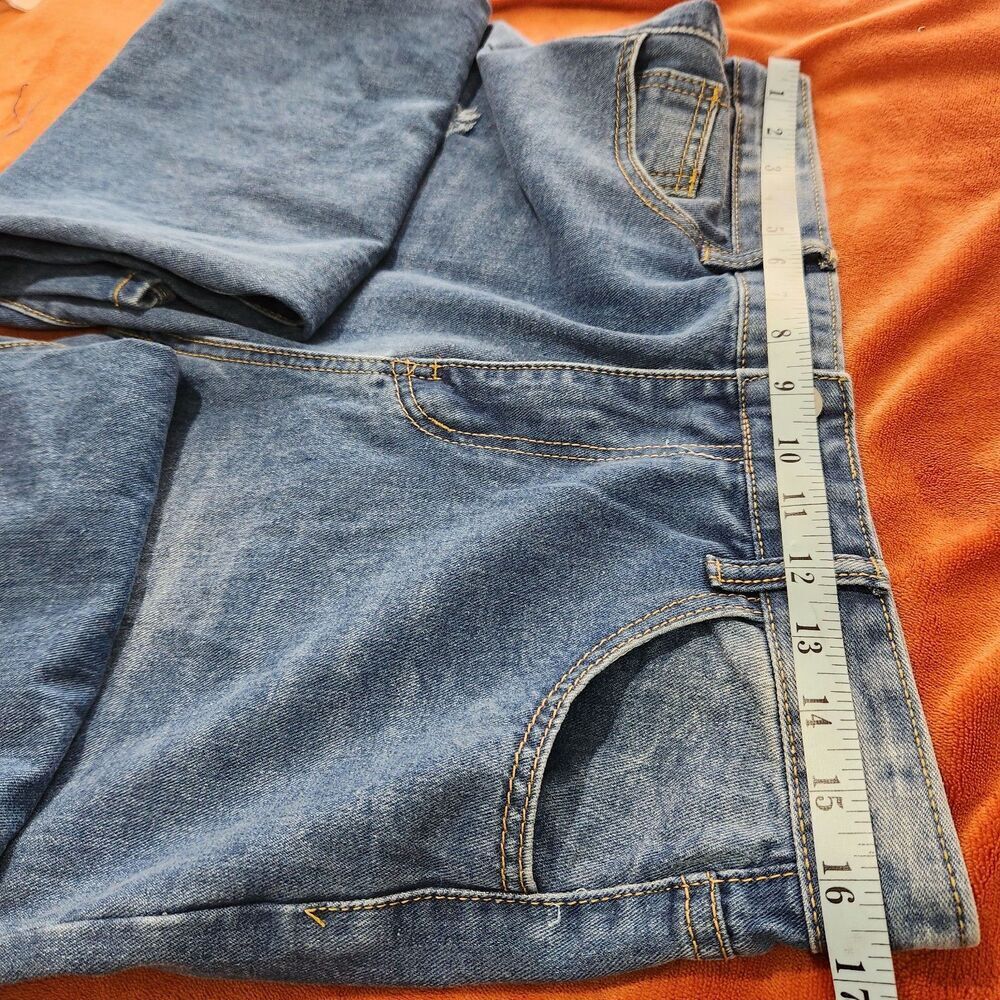 Kiwi Denim Jeans Size Large Blue Color Drop Rhinestones. - Picture 8 of 16